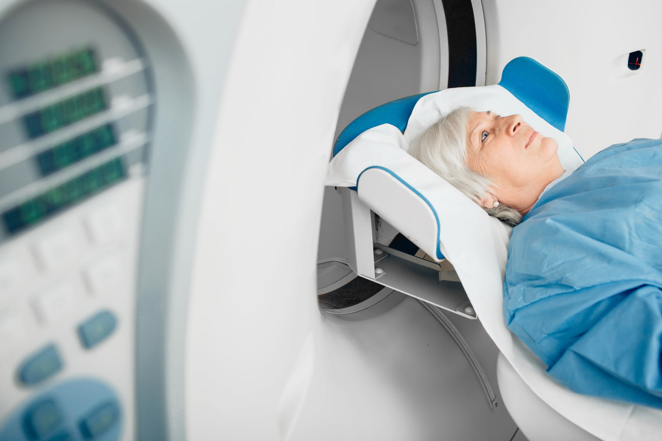 woman getting ct scan